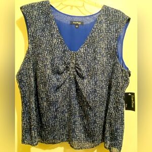 Women’s blue sleeveless blouse